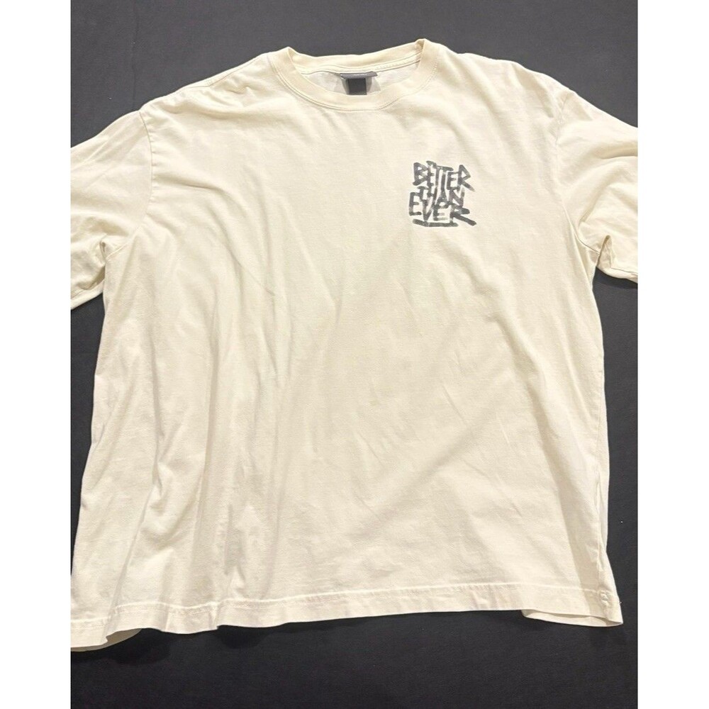 H&M Loose Fit Better Than Ever Motivational Graphic T-Shirt Size L Cream